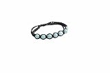 AMAZ JOYAS Pulseras de Minerales Cuarzo Azul Ajustables de 8mm para Mujer y Hombre