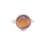ZARZAMORA Anillo Mujer Acero Inoxidable Dorado y Piedra Natural - Ajustable con Piedra Protectora...