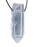 Lebensquelle Plus Encaje de cristal de roca natural, colgante con cinta con cierre, Piedra, cuarzo