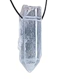 Lebensquelle Plus Cristal de roca natural de encaje | colgante con cinta de algodón, Gema, cuarzo