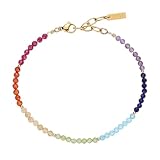 COAI Pulsera de Chakras para Mujer con Cristales Naturales, Pulsera Fina para Mujer con Piedras...
