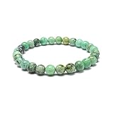 Brazalete de VARISCITA/UTAHLITA de calidad A - Perlas redondas de 6mm - Piedra natural semipreciosa...