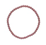 Taddart Minerals Pulsera rosa de piedra preciosa natural rodocrosita con bolas de 4 mm colocadas en...
