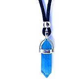 Colgante Hombre Mujer Piedra Energética Natural Punta de Flecha y zamak bañado en Plata - Collar...