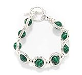 Pulsera mujer piedras naturales engarzadas zamak bañado en plata - Pulsera piedras semipreciosas -...