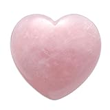 Piedra de cuarzo rosa de QGEM, con forma de corazón, curativa, de 45 mm
