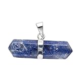ROCKING GIFTS Colgante de Cuarzo Azul Biterminado Horizontal