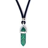 Colgante Hombre Mujer Piedra Energética Punta de Flecha y zamak bañado en Plata - Collar Amuleto...
