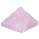 Pirámide de cristal, cristal rosa rosa cuarzo pirámide Feng Shui espiritual reiki figuras de...