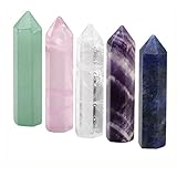 CrystalTears 5pcs 45-46mm cristales curativos varita de un solo punto pulido piedras de decoración...