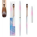 Pincel para Uñas de Acrílico 100% Kolinsky, Pincel Uñas Acrilicas de UV Gel Nail Art Cepillo,...