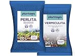 Perlita y Vermiculita Pack 20L, Tierra para Plantas Sustrato Universal para Plantar Semillas Huerto...
