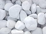 Vegara Stone Piedra Jardín Decoración Canto Rodado Blanco Puro (10, 6-10 cm)