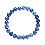 Chili Jewels Pulsera de cuarzo azul, bolas de 08 mm