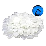 300 Piezas Fluorescente Piedras Guijarros, Blanco Piedras Luminosas, Brillante Roca Stone, Guijarros...