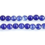 Perlas redondas de cuarzo azul en forma de sandía, perlas redondas de 4 mm, 6 mm, 8 mm, perlas de...