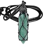 KYEYGWO Collar con colgante de piedra curativa para hombre y mujer, colgante hexagonal de cristal,...