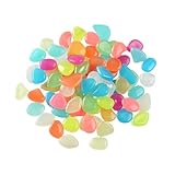 Paquete de 200 Piedras de Colores para Acuario Que Brillan en la Oscuridad - Grava de Jardín,...