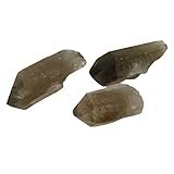 3 Puntas de Cuarzo Ahumado Bruto Calidad Extra Mineral Natural Piedra menos 50g
