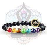 Pulsera Antiestrés. Pulsera 7 Chakras Mujer - Regalo Original Chakras - Brazalete Elástico Natural...
