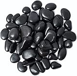 LATERN 1KG Guijarros Naturales, Piedras de Río Pulidas Negras Guijarros Decorativos Rocas de Rio...