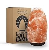 AROMASENSES | Lámpara de Sal del Himalaya | Peso de 5 a 7 kg, con Base de Madera, Cable y Bombilla...