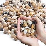 Genérico Piedras Decorativas SilicaSand - 25 kg (0.6-1.5 cm) Grava Decorativa Jardín, Mini Piedras...