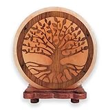LAMARE Lámpara de sal del Himalaya – Árbol de la Vida – 20 x 22 x 10 cm – Con base de...