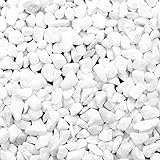 BELLE VOUS Piedras Decorativas Blancas Natural (Bolsa de 3,6 kg) 1,2cm Mini Piedras Blancas Variadas...