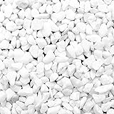 BELLE VOUS Piedras Decorativas Blancas Natural (Bolsa de 3,6 kg) 1,2cm Mini Piedras Blancas Variadas...