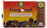 Massó Fuegonet, Pastillas de encendido ecológicas para barbacoas y chimeneas, 1 paquete de 32...