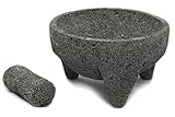 Tumia - Juego de mortero y estuche de lava mexicana (21 cm), Gris, 21 cm