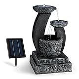 Blumfeldt Fantaghiro Fuente Ornamental de jardín con Panel Solar (Efecto Piedra, poliresina, Juego...