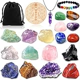 Purpledi Juego de Piedras y Cristales Curativos, Chakra Stones Set, 7 Piedras de Chakra, Healing...