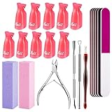 FILY DUAIU Limas de uñas buffer 22 Kit de herramientas de manicura profesional con empujador de...