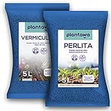 PLANTAWA Perlita y Vermiculita Pack 5L, Tierra para Plantas Sustrato para Plantar Semillas Huerto...